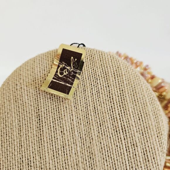 Vintage Jewels By Carle Deadstock Pink Coral Chip Triple Strand Beaded Necklace - Picture 12 of 13